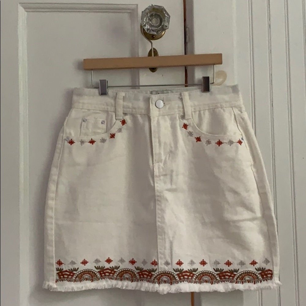 White Denim Skirt